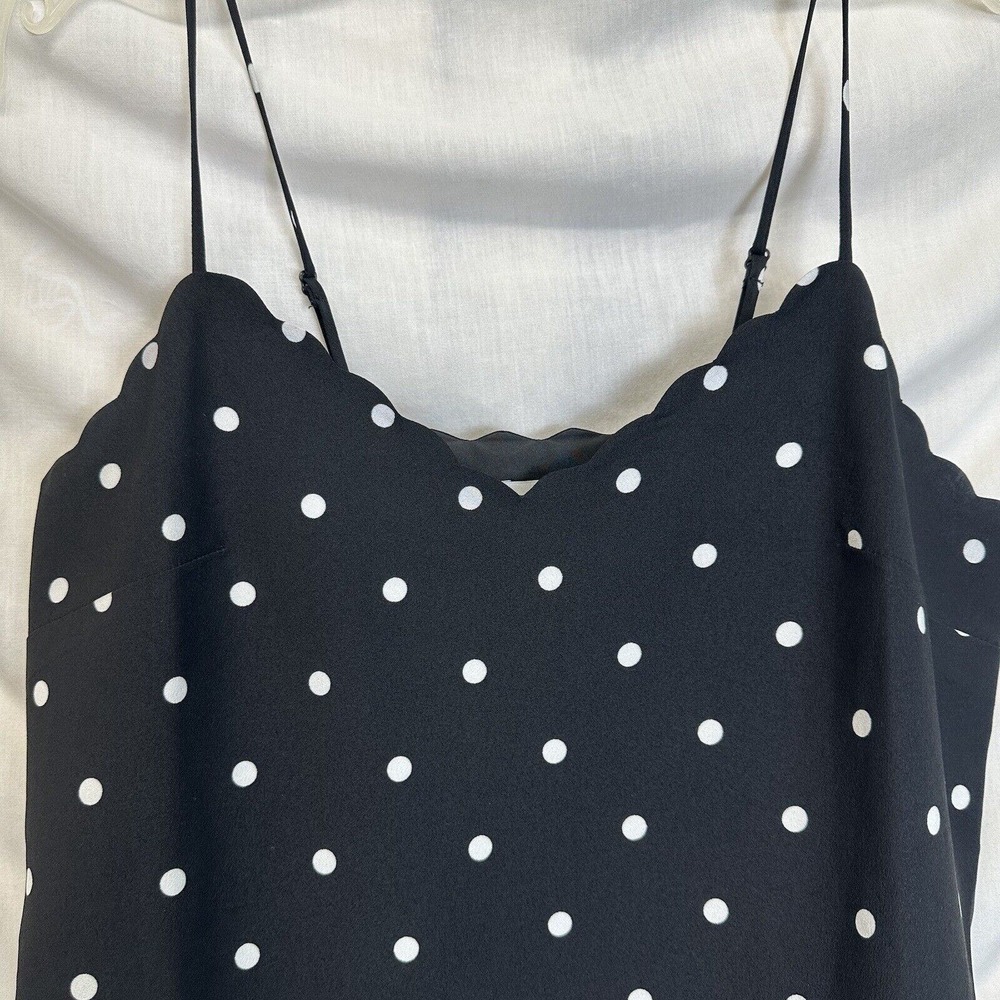 J. Crew Black White Polka Dot Print Tank Top Camisole Spaghetti Lot Of 2 Size 00 - Picture 13 of 16
